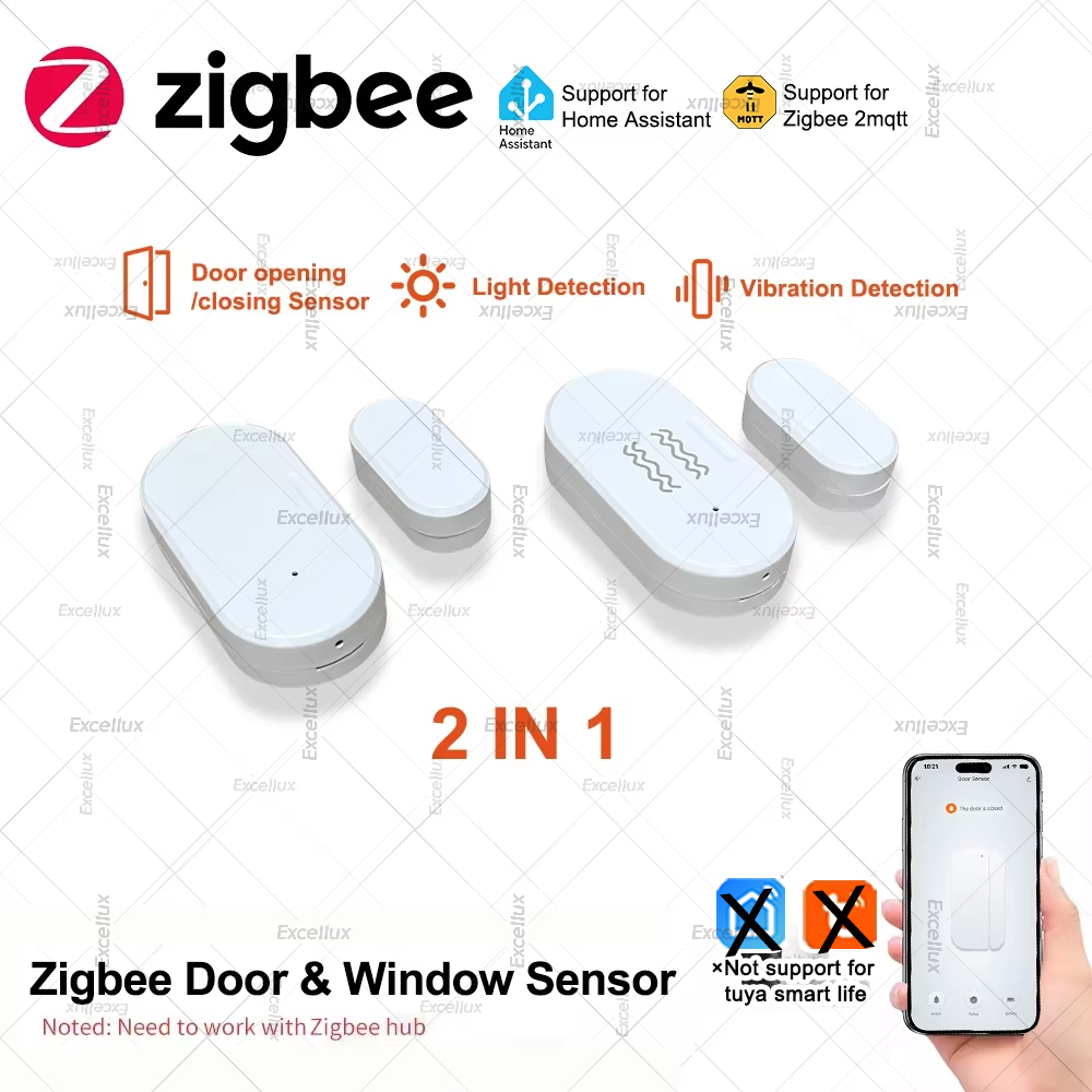 Home Security With Alarm - Zigbee 3.0 Sensor Jendela Pintu dengan