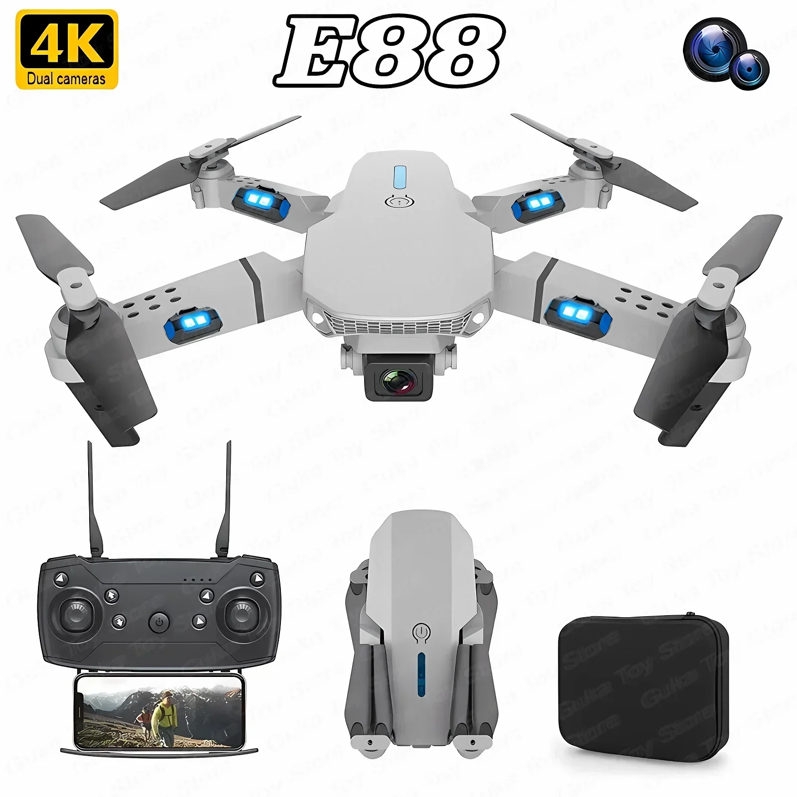 Home Security Cameras Outdoor - E88 Pro Drone FPV kamera sudut
