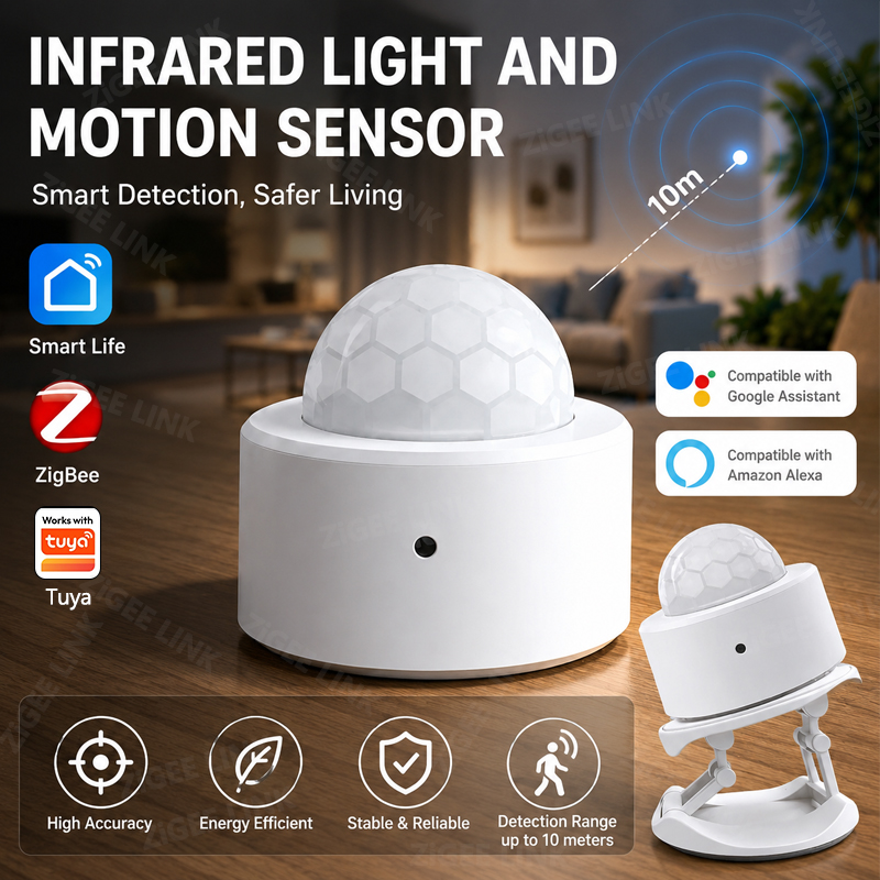 Home Security With Alarm - ZigBee 3.0 PIR Sensor Gerak Nirkabel