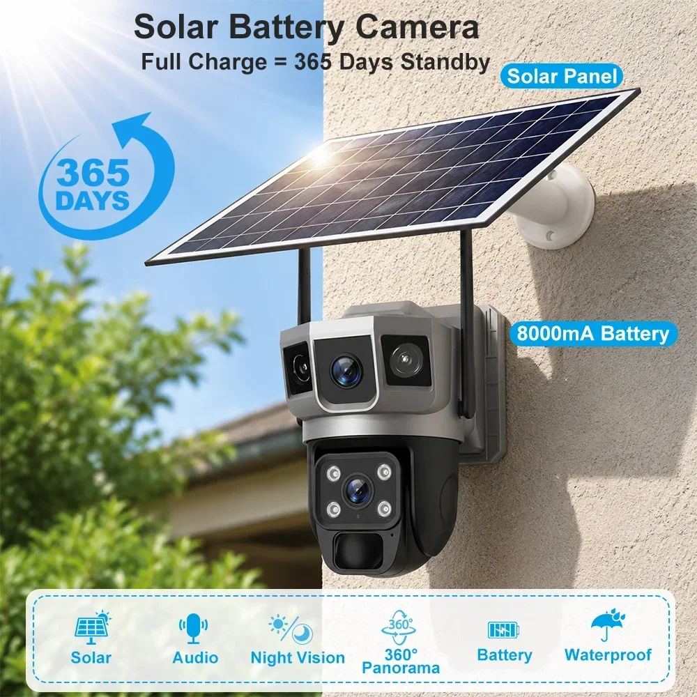 V380 4K 3 Layar Kamera 4G Bate - Home Security Company ulasan dan harga