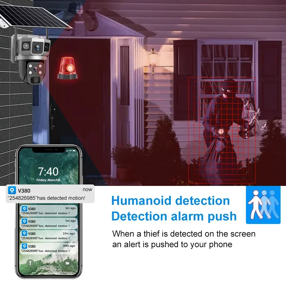 V380 4K 3 Layar Kamera 4G Bate - Home Security Company ulasan dan harga