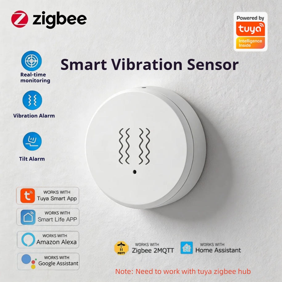 Sensor Getaran Cerdas Tuya Zig - Home Security With Alarm ulasan dan harga