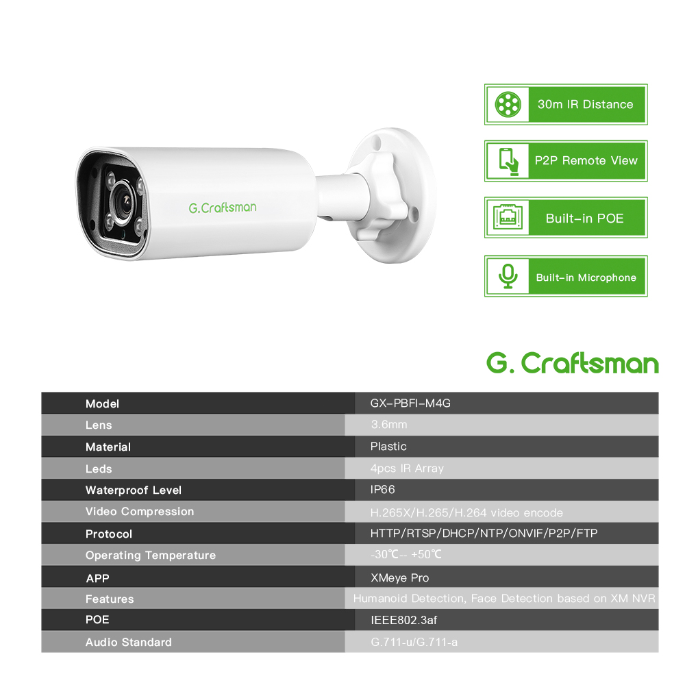 Kamera IP POE C GC PB 4MP, Mik - Home Security Company ulasan dan harga
