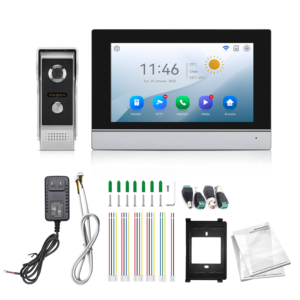 Layar IPS 7 Inci 2MP Tuya Kont - Home Security Prices ulasan dan harga