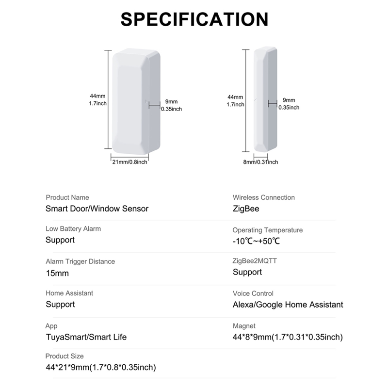 ABLG Tuya Zigbee Sensor Pintu  - Home Security With Alarm ulasan dan harga